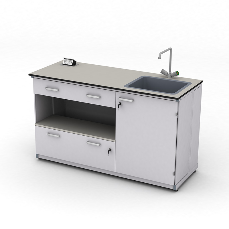 Cтіл демонстраційний лабораторний ЕКСПЕРТ з розетками. шухлядами та мийкою, Д-1500 мм, HPL-пластик, арт. 41-08.524